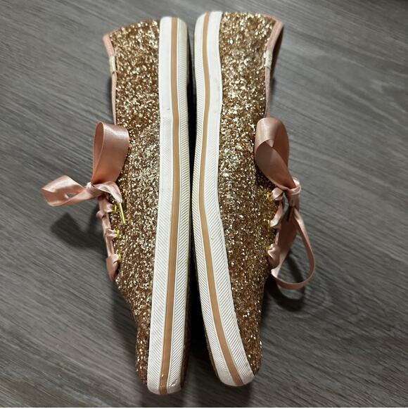 Keds for Kate Spade Champion Rose Gold Glitter Sneakers‎ Size 8.5 - Picture 3 of 10